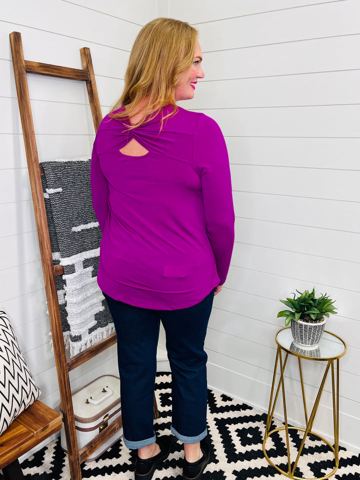 Purple Perfection Twist Back Top