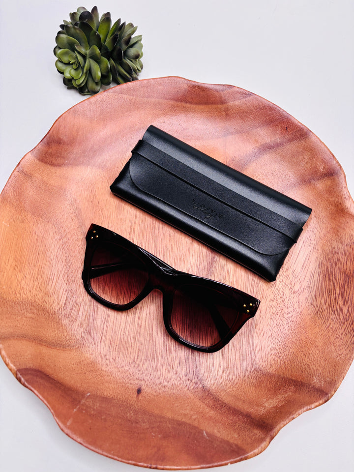 Dark Burgundy Brown Ombré Lens Sunglasses