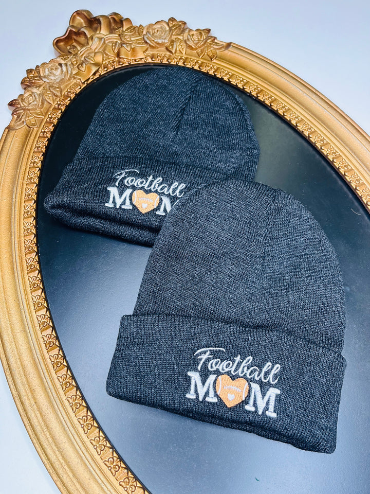 Embroidered Football Mom Beanie