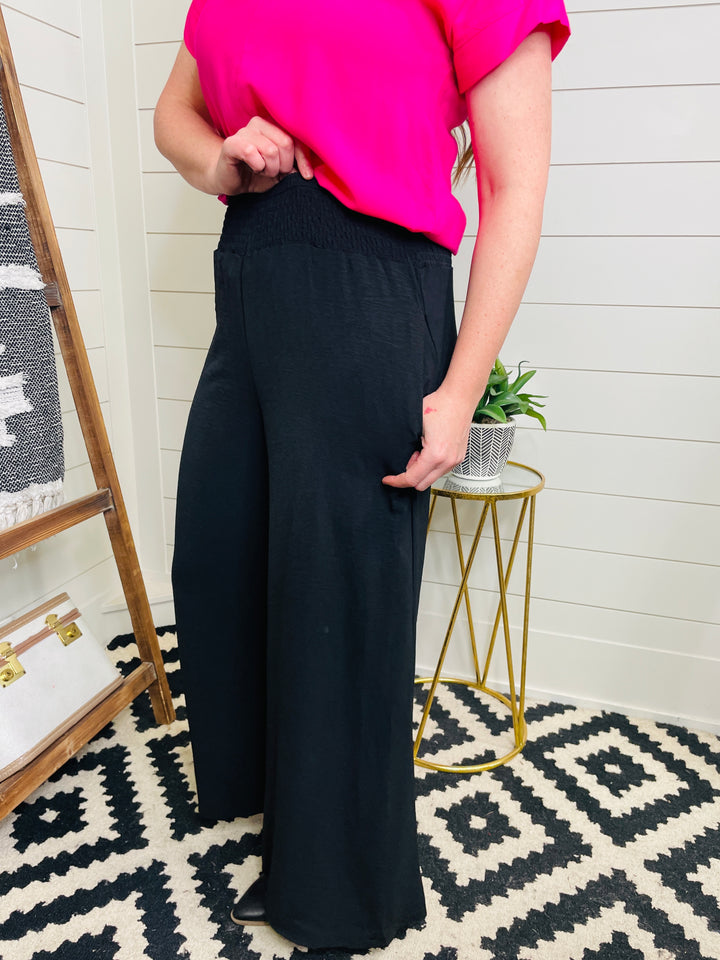 Love Lindsey Wide Leg Smocked Waistband Dress Pant