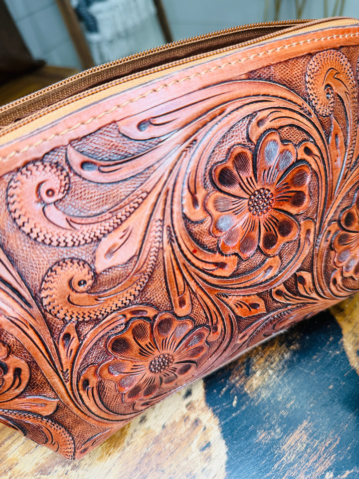 Carly Tooled Leather Clutch