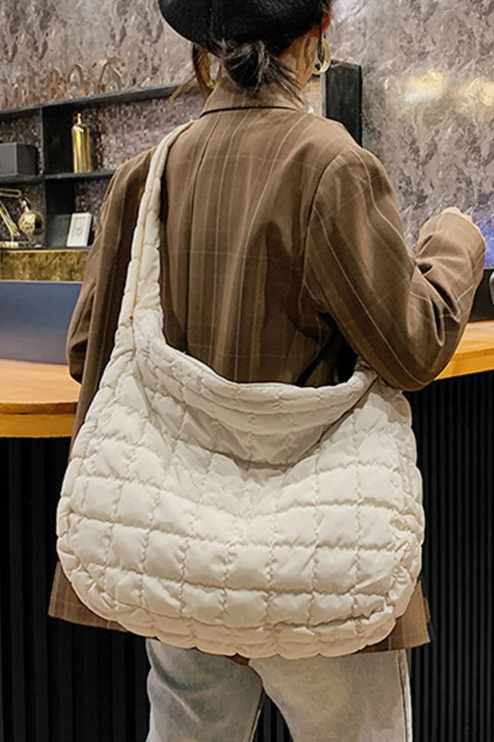 Large Quilted Shoulder Bag : 3 Colors