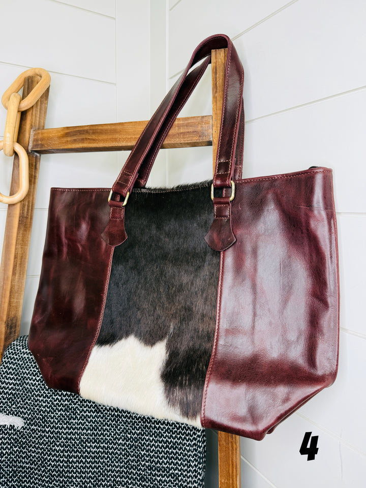 Lettie Large Cowhide & Leather Tote