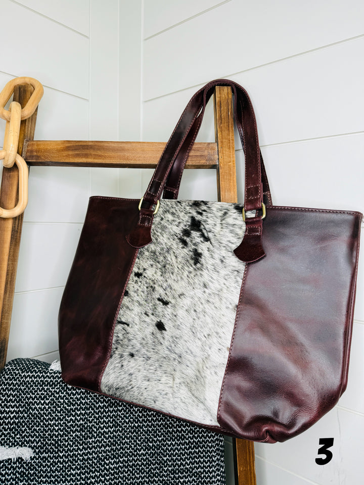 Lettie Large Cowhide & Leather Tote