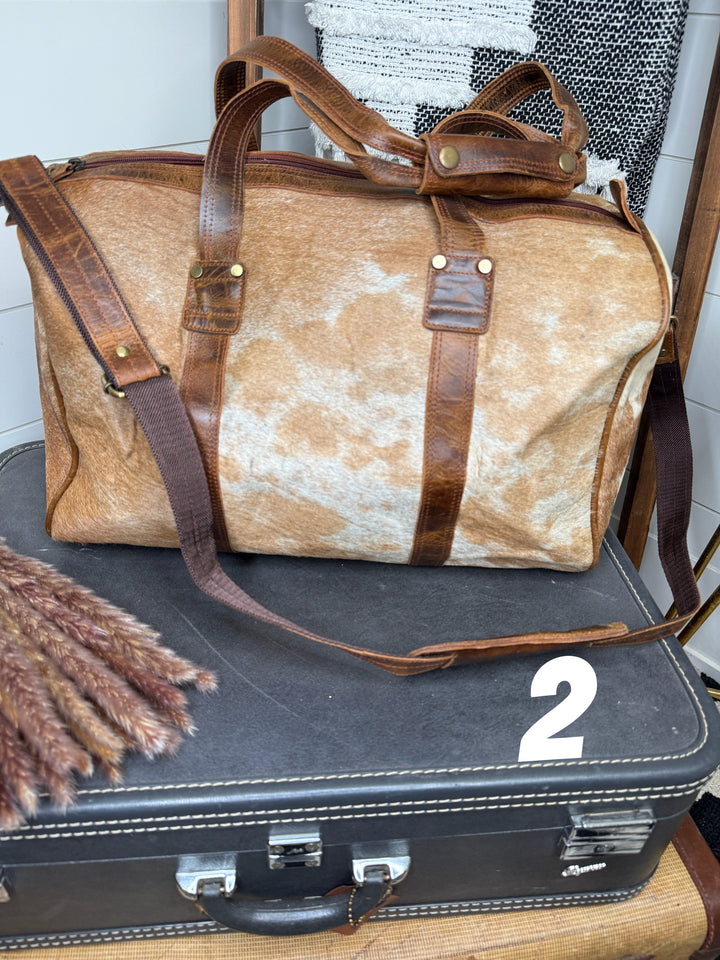 Love Lindsey Leather Cowhide Weekender