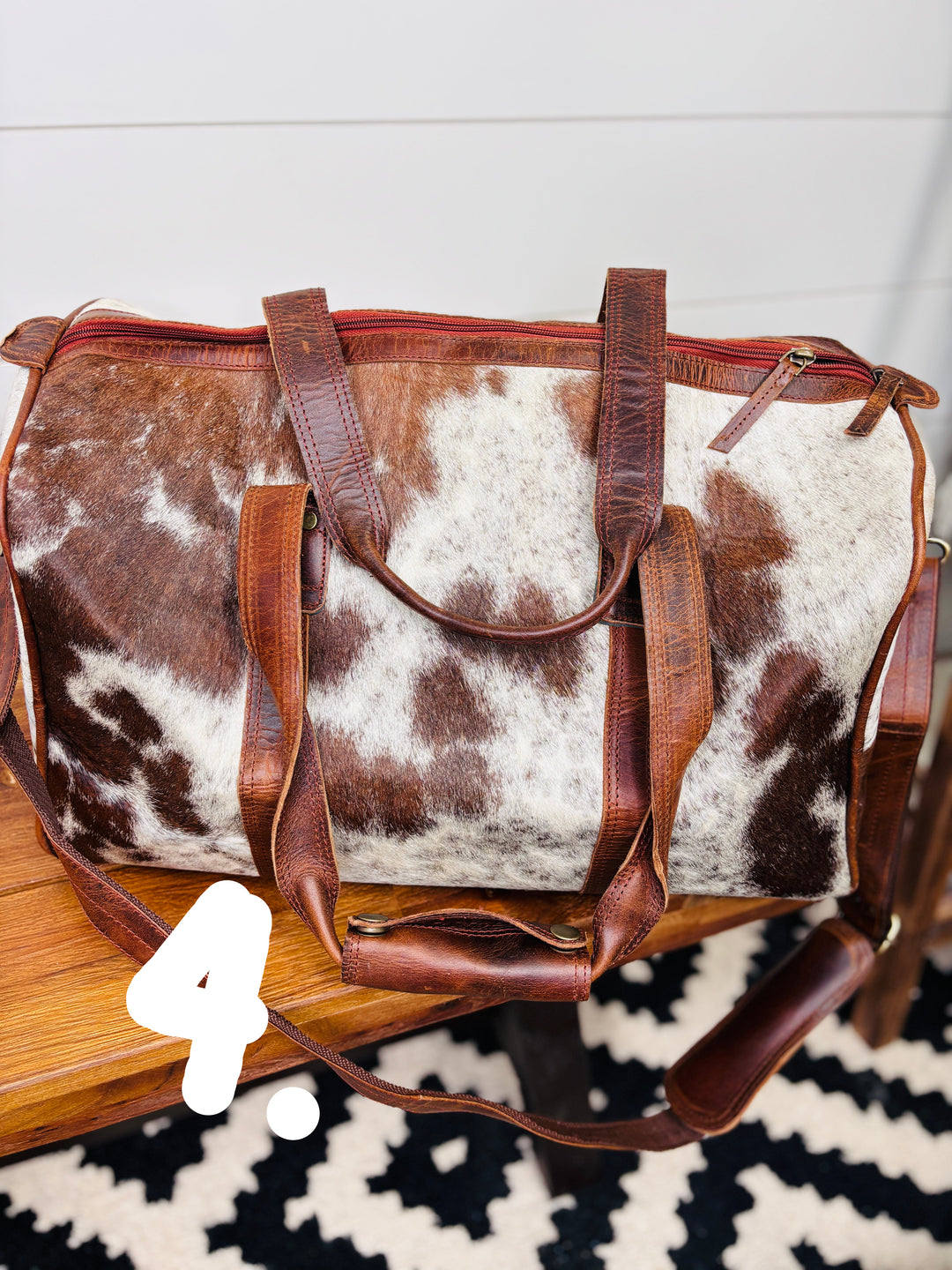 Love Lindsey Leather Cowhide Weekender