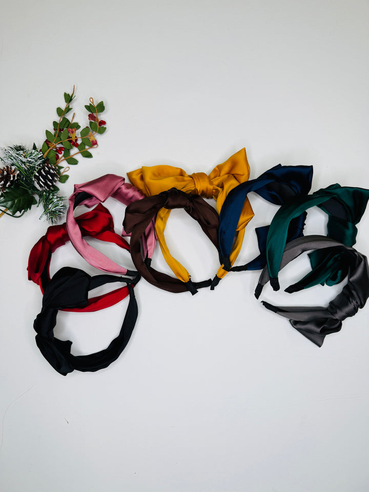 Days of Christmas Deal $5 Satin Bow Headband: 8 Colors