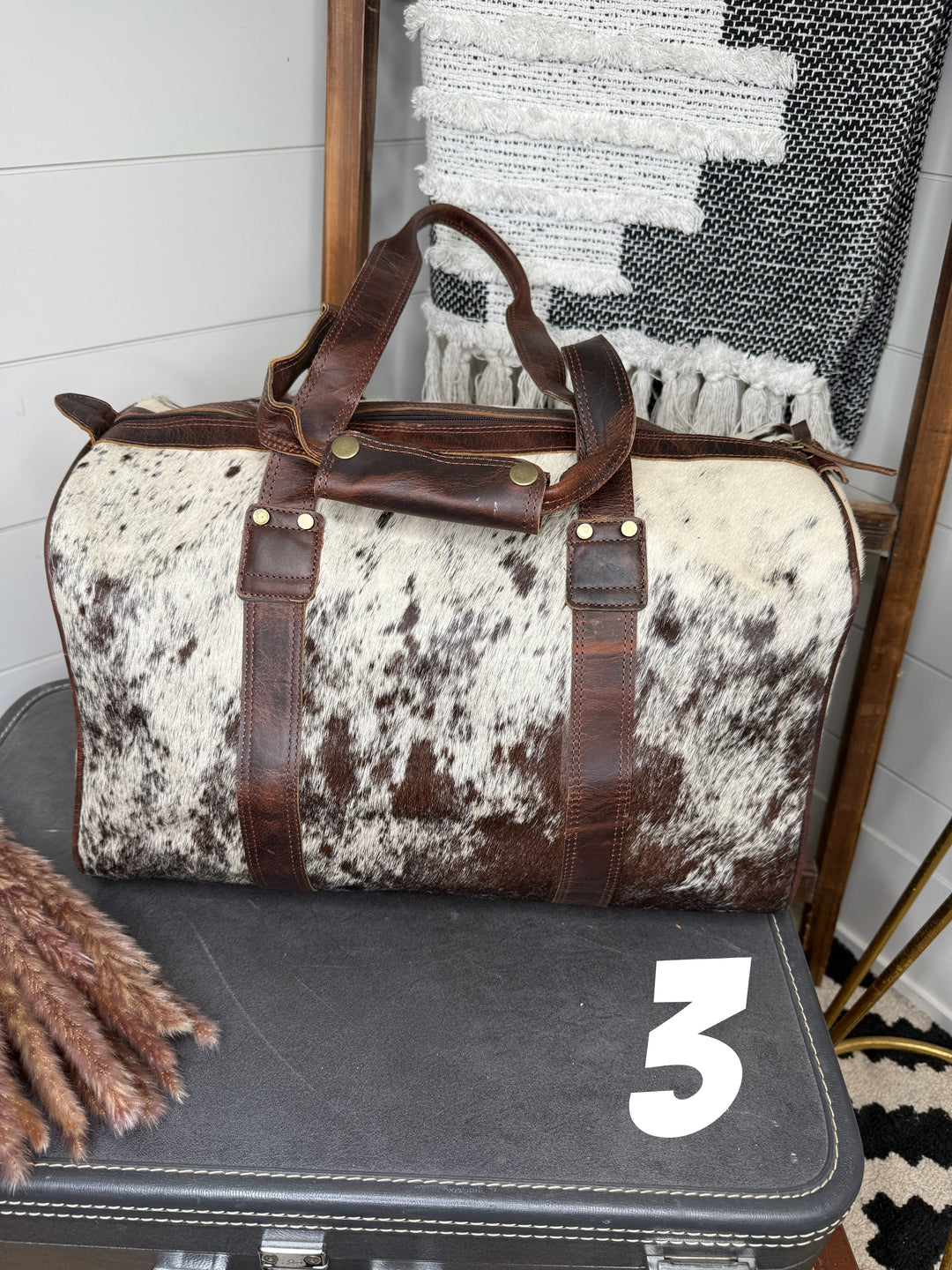 Love Lindsey Leather Cowhide Weekender