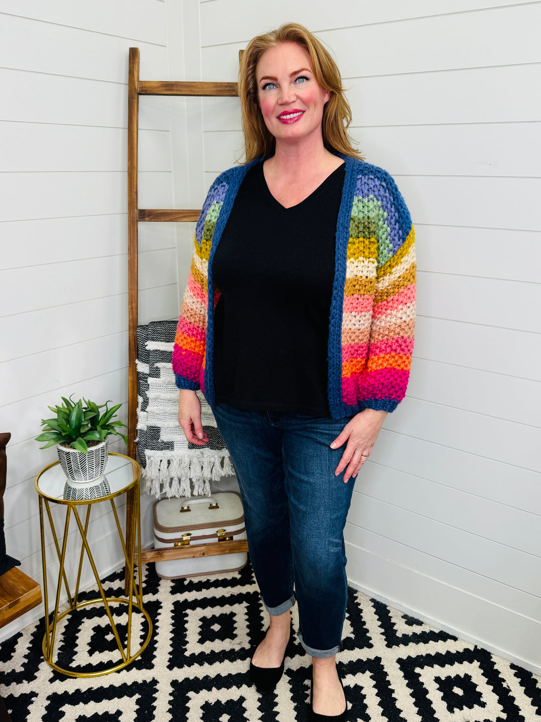 Rainbow Chunky Knit Cardigan