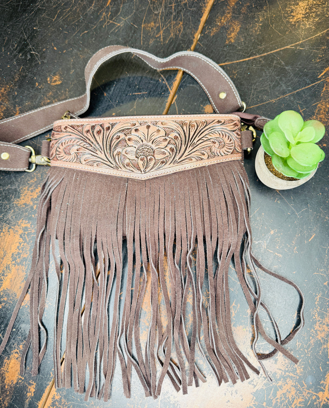 Love Lindsey Suede Fringe Clutch: 3 Colors