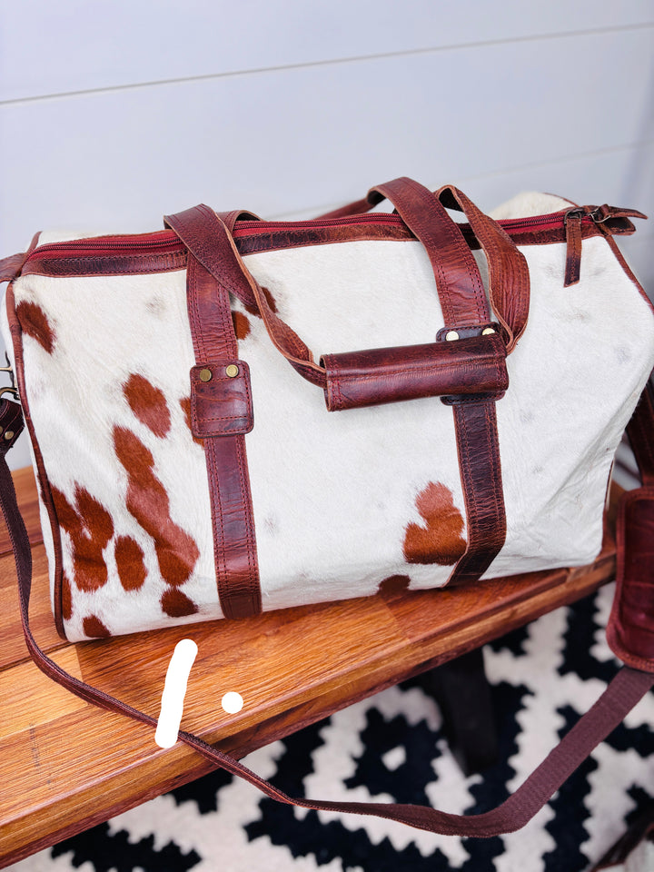 Love Lindsey Leather Cowhide Weekender