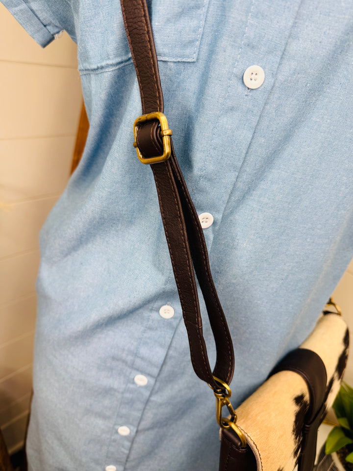 Fiona Cowhide Flap Crossbody