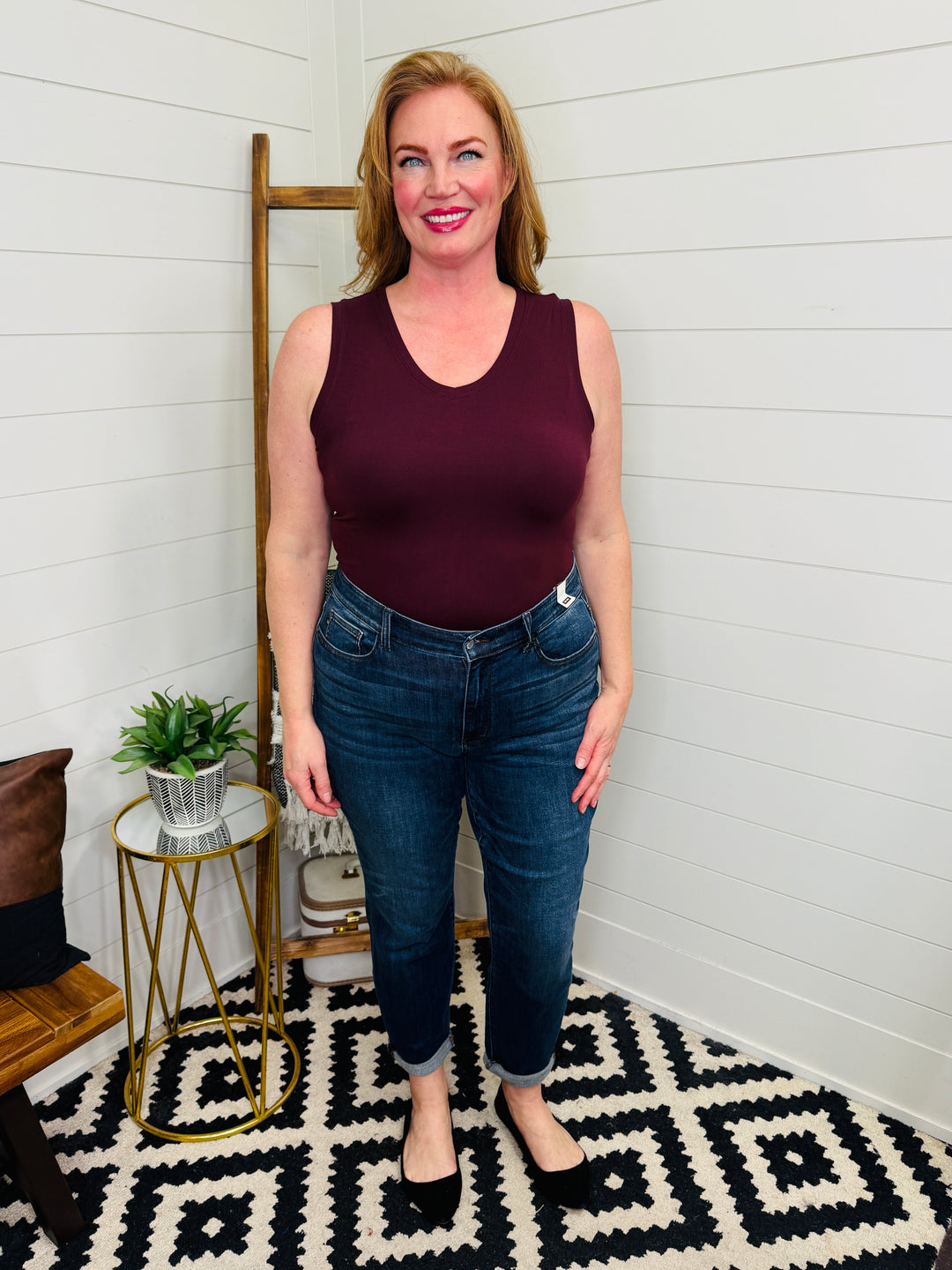 V Neck Butter Soft Sleeveless Bodysuit