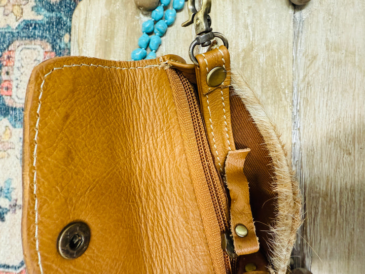 Tooled Cowhide Wristlet Cardholder