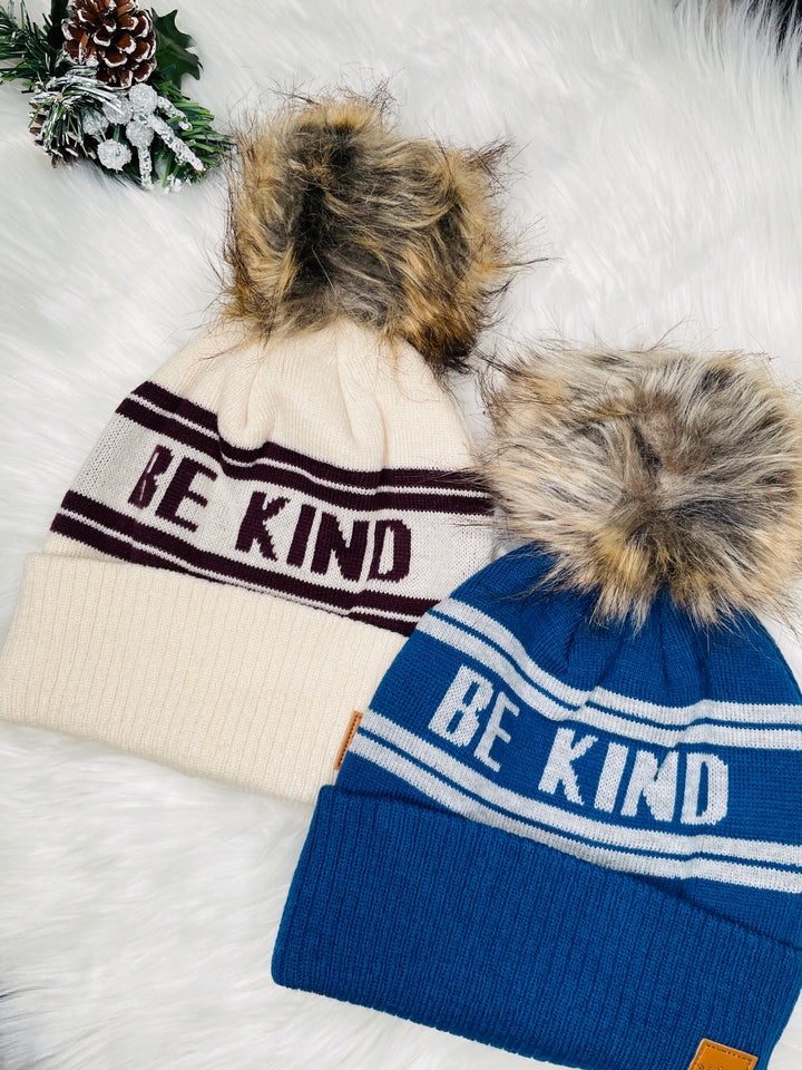 BE KIND Pom Knit Beanie : 2 Colors