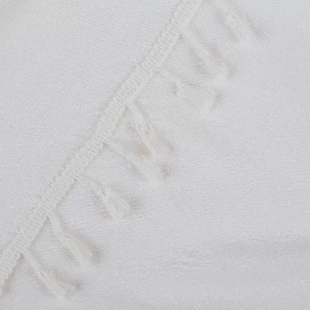Beach Ready White Fringe Pom Detail Sarong