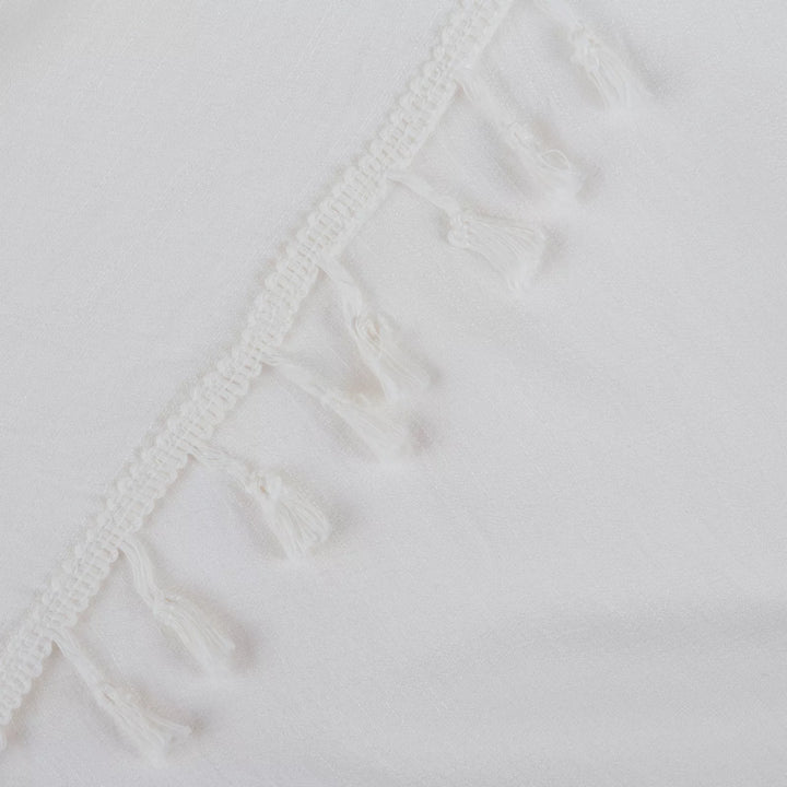 Beach Ready White Fringe Pom Detail Sarong