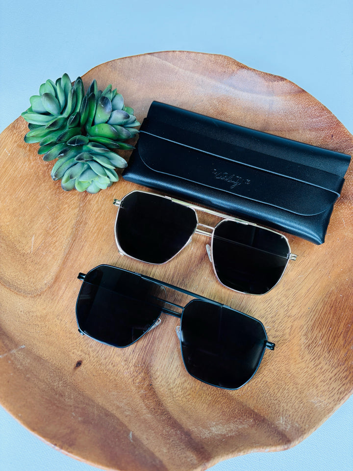 Squared Aviator Sunglasses: 2 Colors