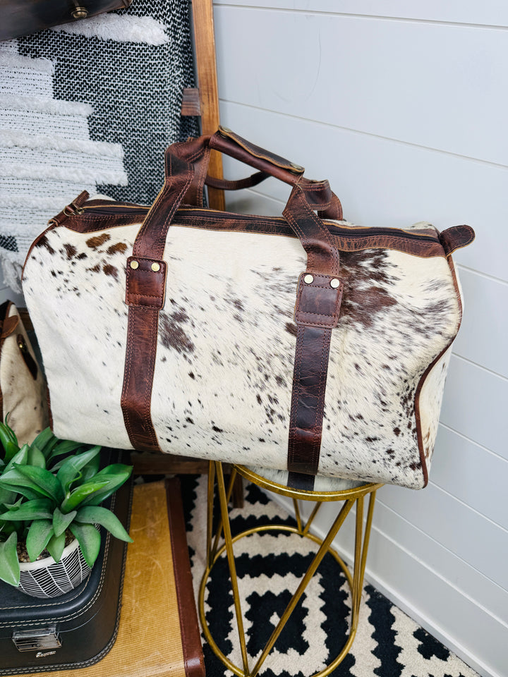 Love Lindsey Leather Cowhide Weekender