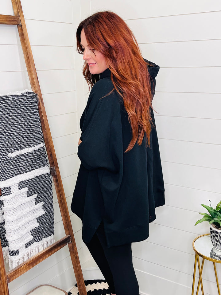 Oversized Half Sleeve Hoodie : 2 Colors