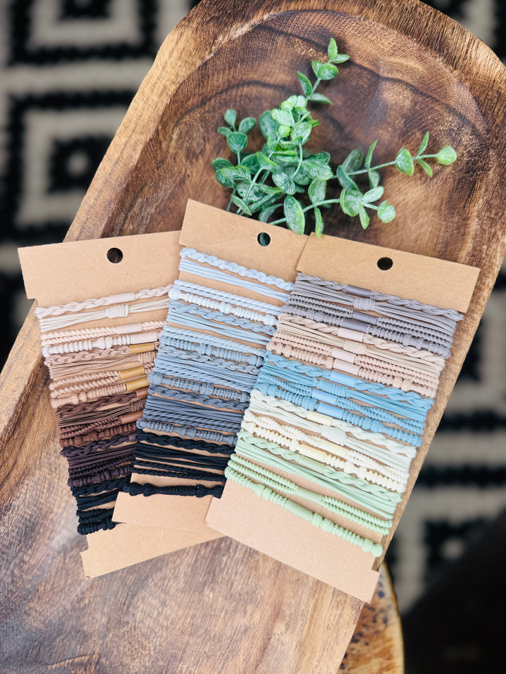 Hair Tie Bracelet Stack: 3 Colors