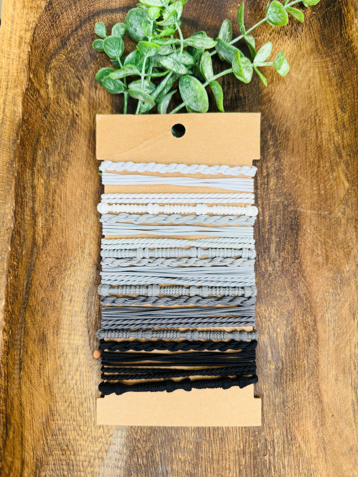 Hair Tie Bracelet Stack: 3 Colors