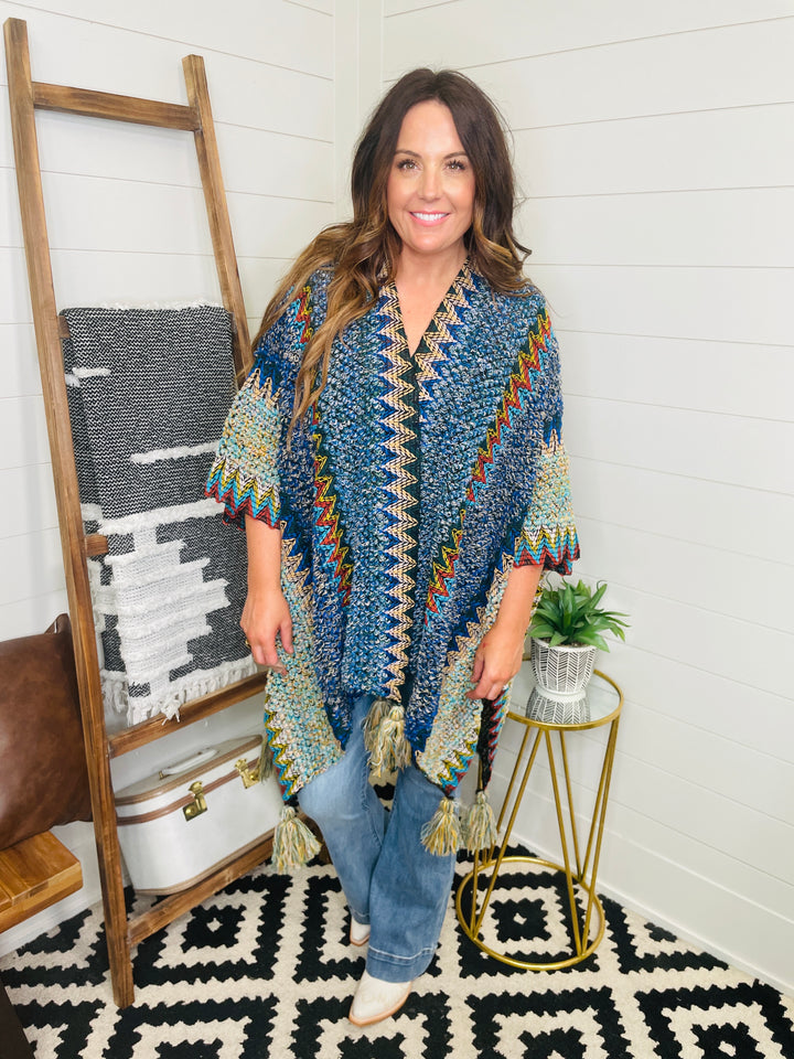 Colorful Crochet Boho Shawl: 2 Colors