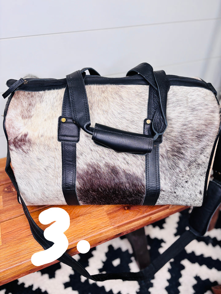 Love Lindsey Leather Cowhide Weekender