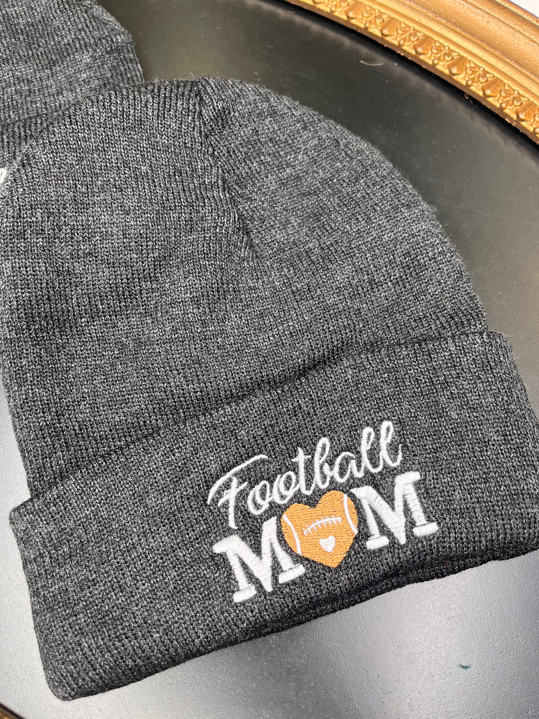 Embroidered Football Mom Beanie