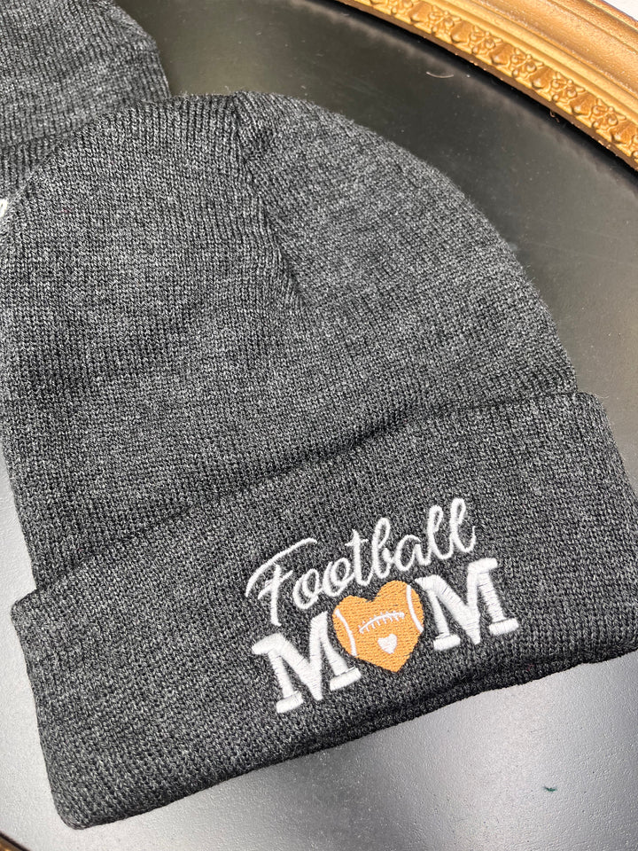 Embroidered Football Mom Beanie