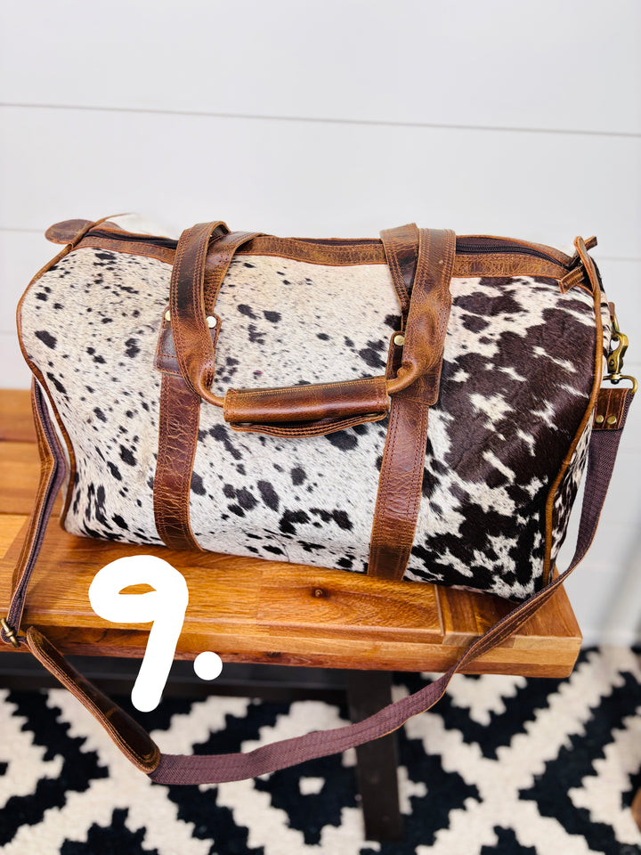 Love Lindsey Leather Cowhide Weekender