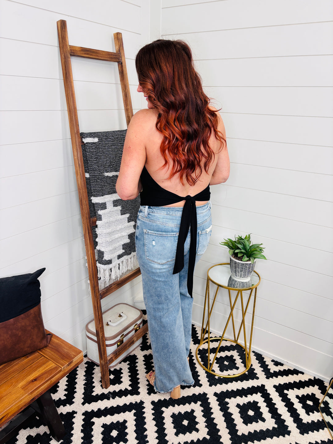 Cowl Open Back Halter Top
