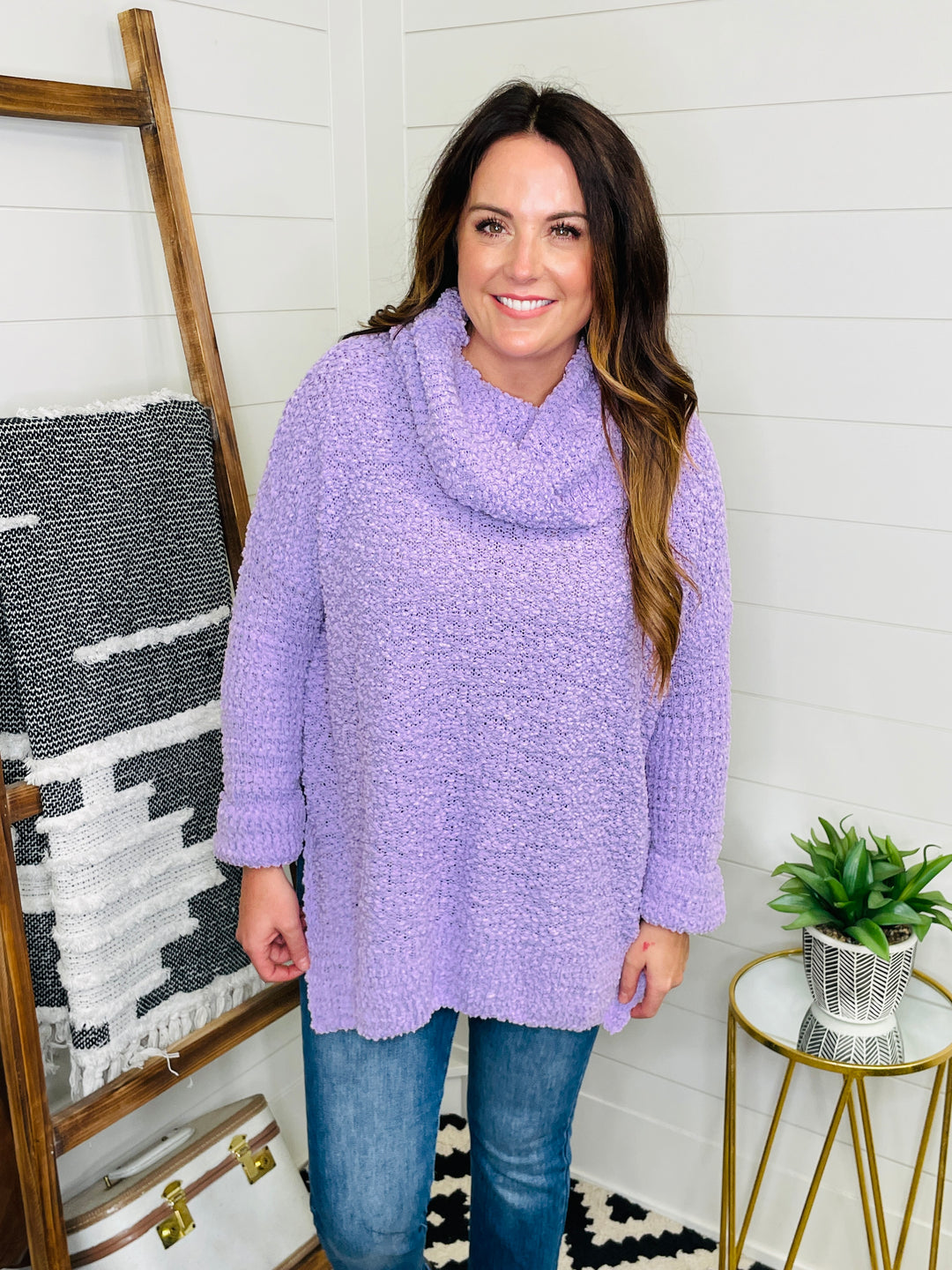 Lilac Dreams Cowl Tunic Sweater