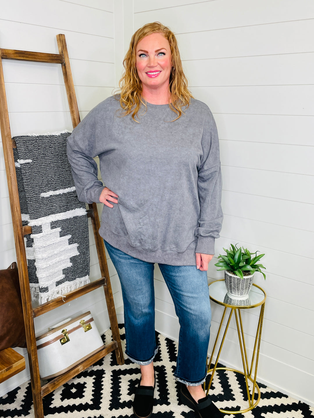 Oversized Boyfriend Tunic Sweatshirt