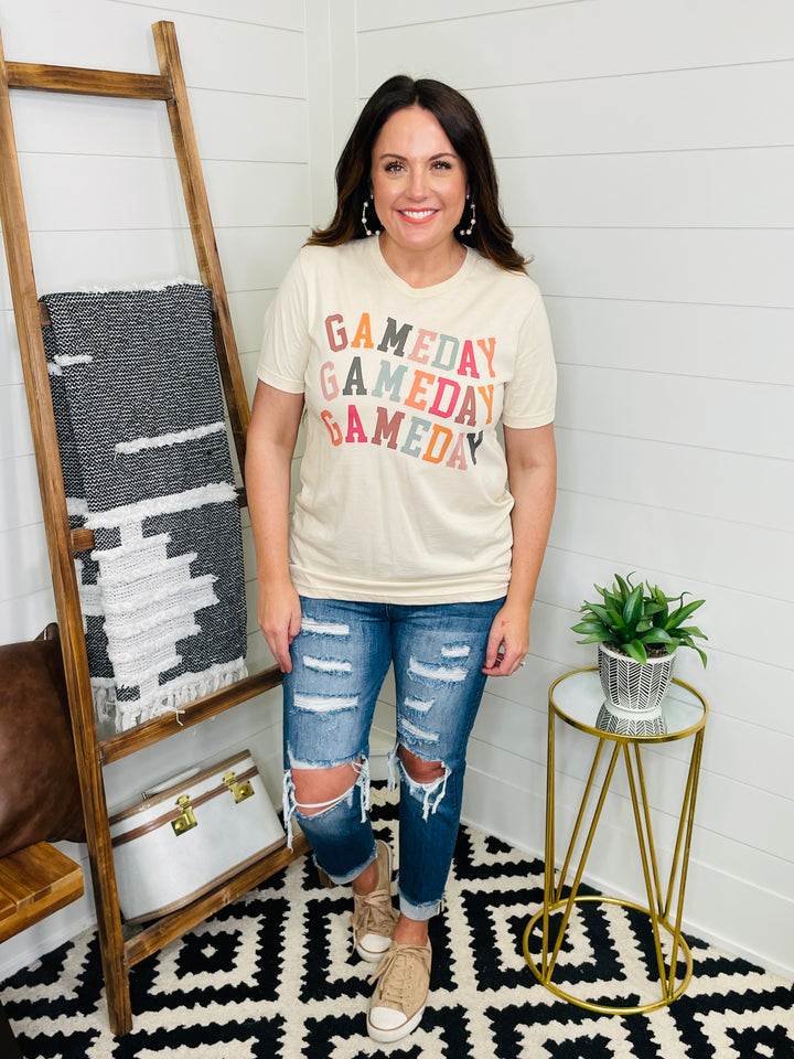 Vintage Multi Color Game Day Graphic Tee