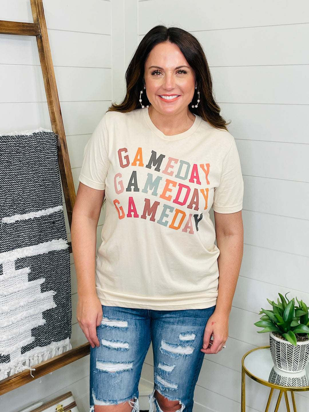 Vintage Multi Color Game Day Graphic Tee