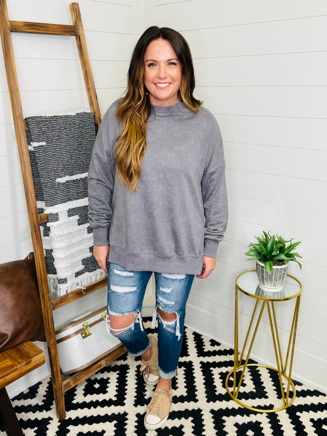 Oversized Boyfriend Tunic Sweatshirt