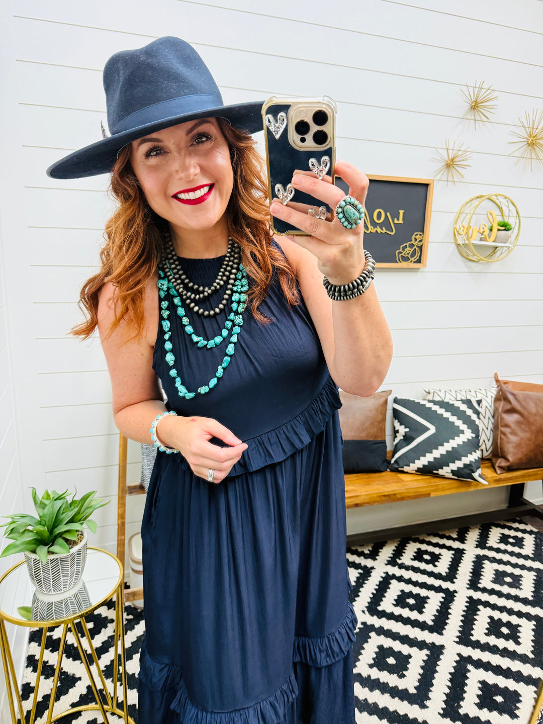 Boho Navy Tiered Dress