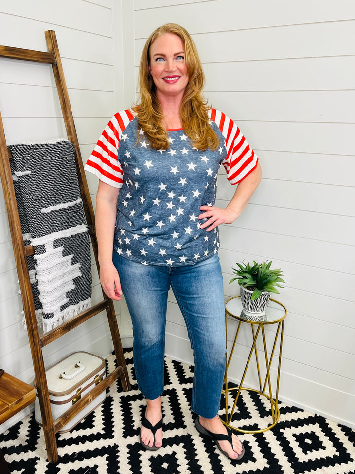 Stars and Stripes Drop Shoulder Tee