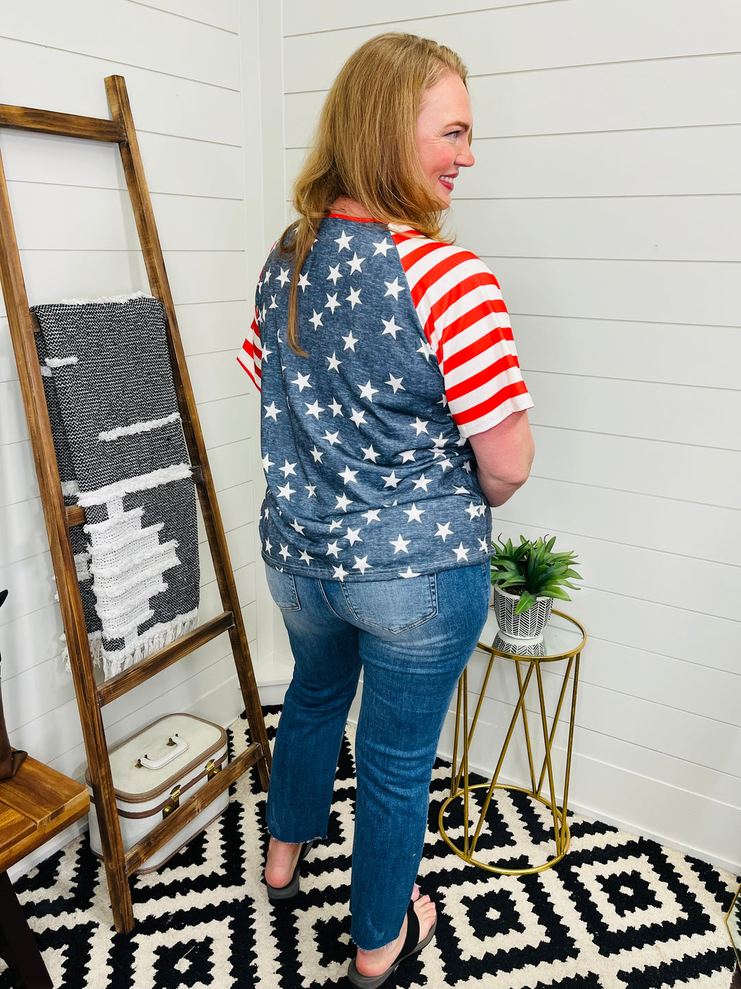 Stars and Stripes Drop Shoulder Tee