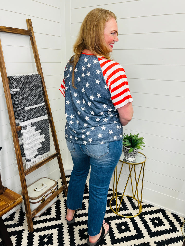 Stars and Stripes Drop Shoulder Tee
