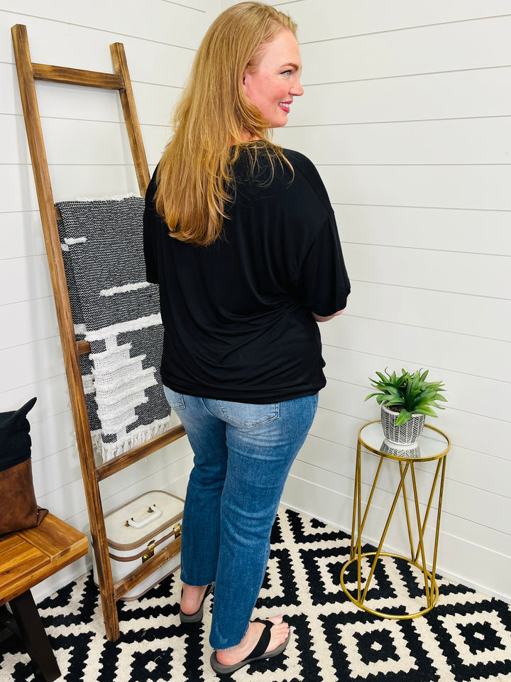 Love Lindsey Bamboo V Neck Drop Shoulder Tee