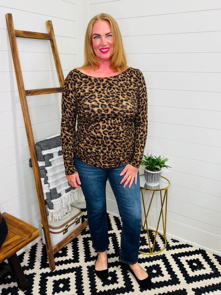 Leopard Scoop and Boatneck Reversible Top