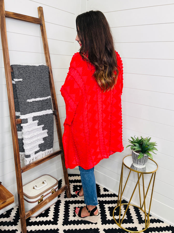 Red Pom Kimono