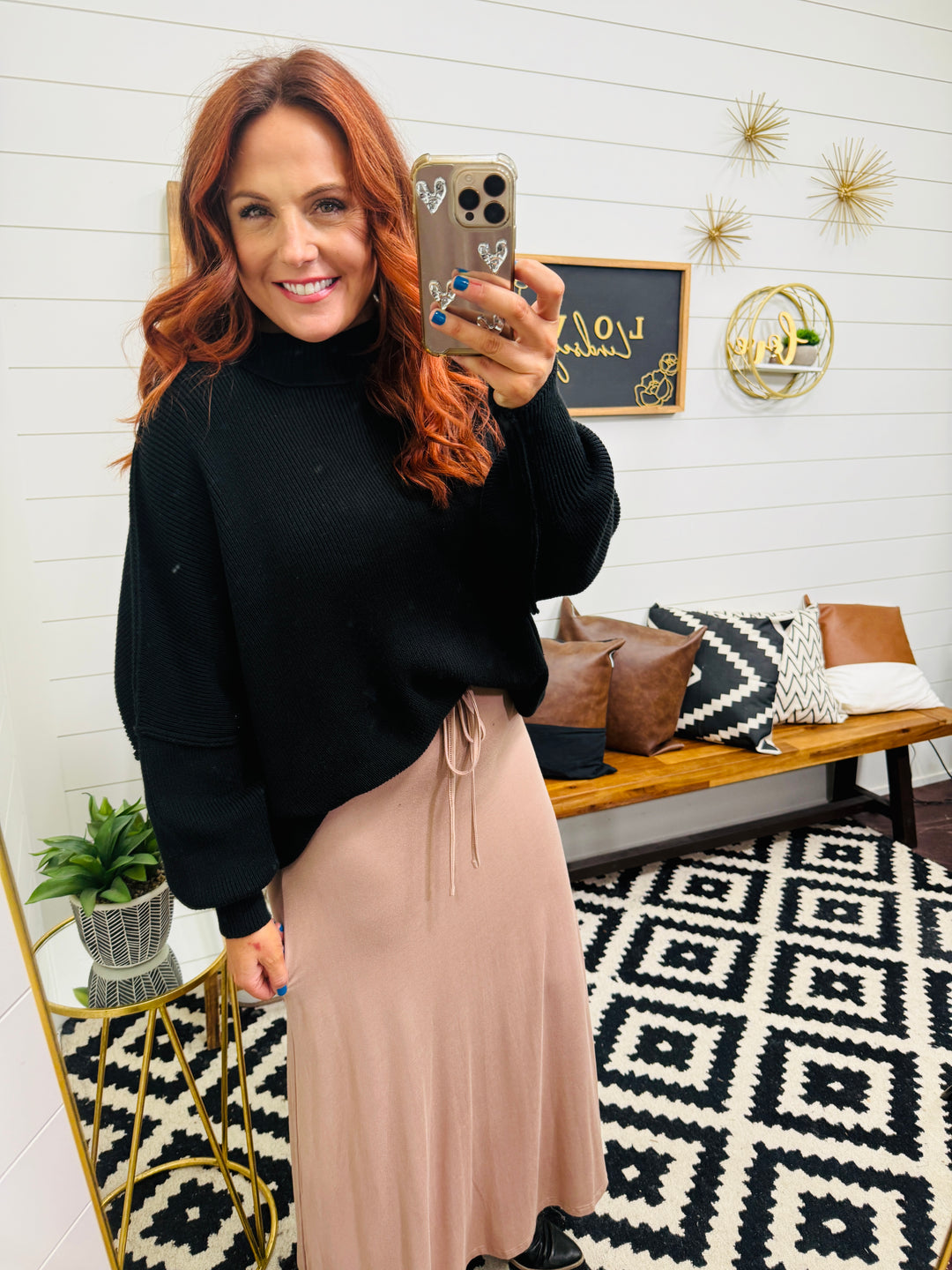Mocha Drawstring Waist Maxi Skirt