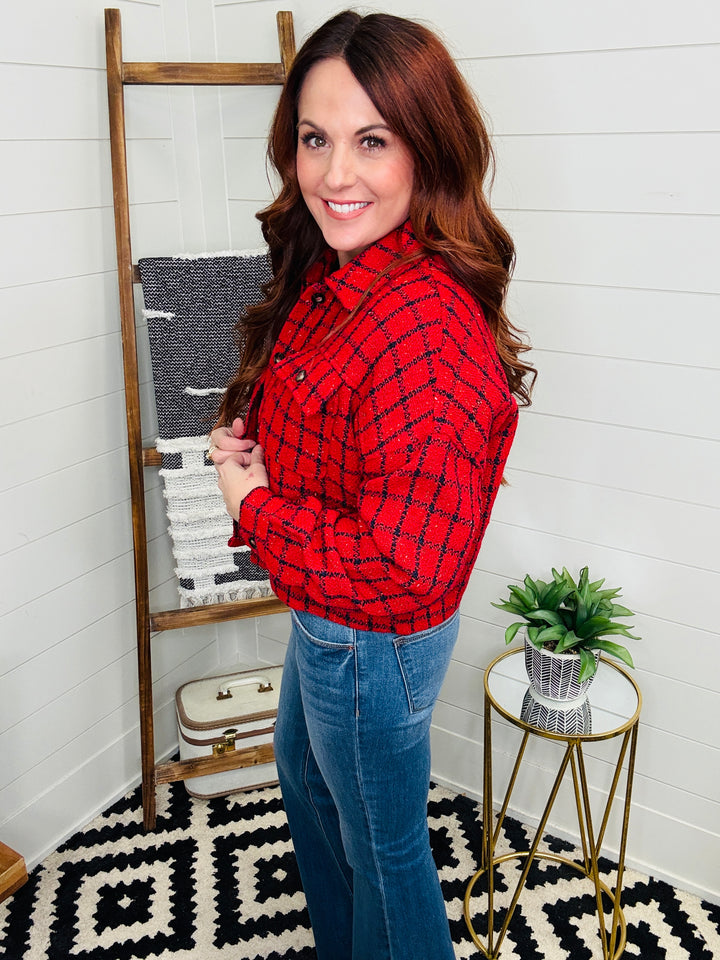 Red High End Tweed Jacket