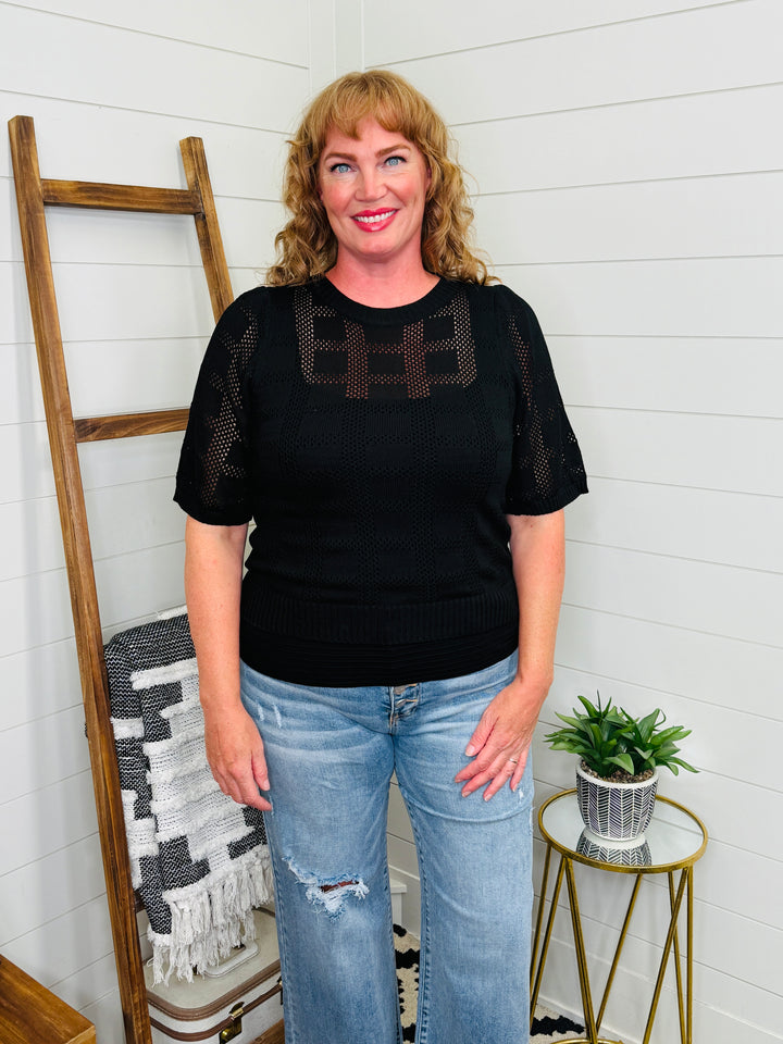 Ribbed Round Neck Knit Top: 2 Colors