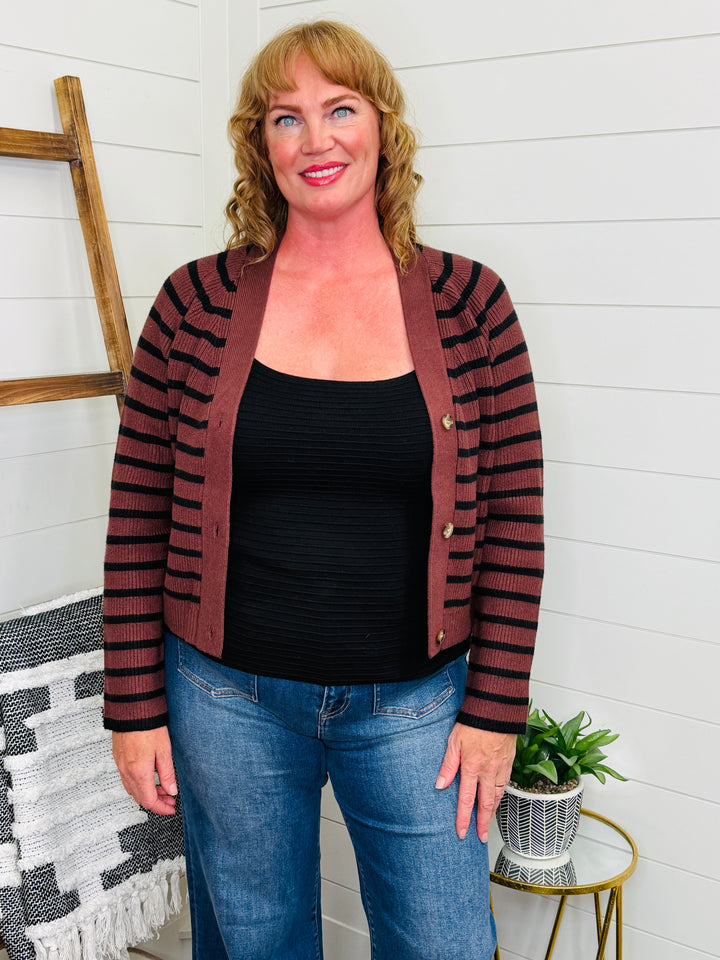 Brown and Black Stripe Cardigan