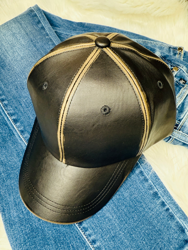 Chic Leather Baseball Cap : 2 Colors