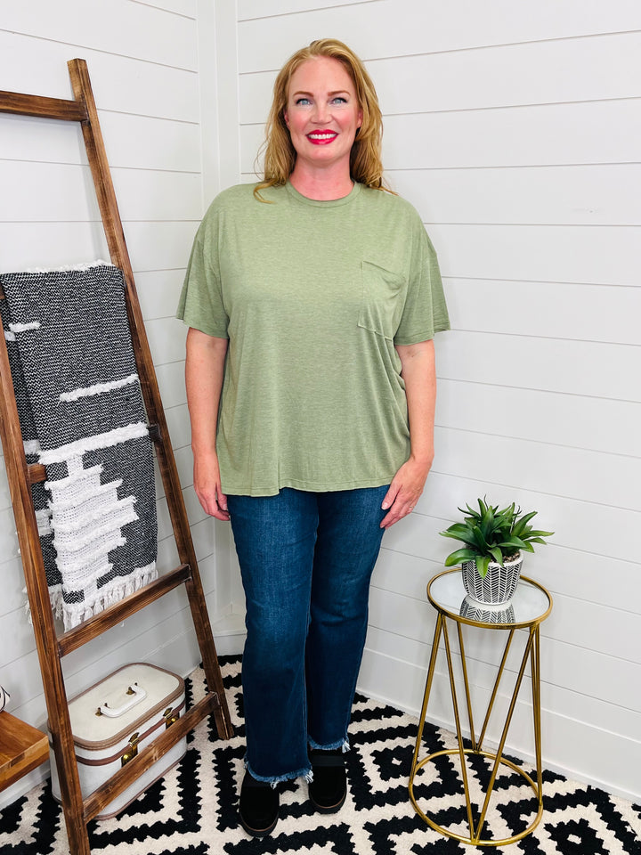 Tri Blend Raw Edge Boyfriend Tee: 2 Colors